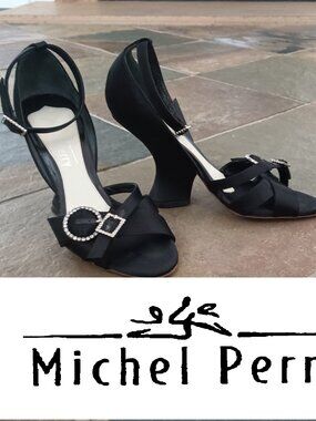 Michel Perry Heels Evening Satin Pump